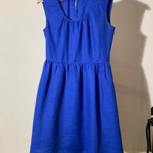 J. crew Cobalt Blue Linen lined dress